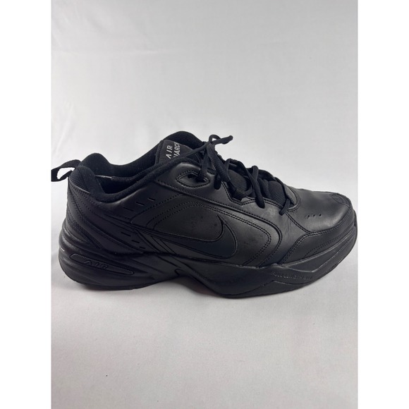 Nike Air Monarch IV Mens Training Shoes Triple Black Leather Size 13